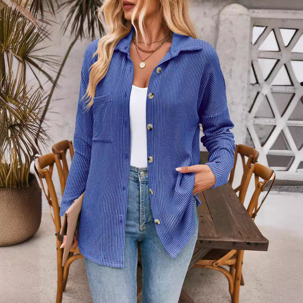 Damen-Freizeit-Strickjacke mit Knopfleiste, Größe