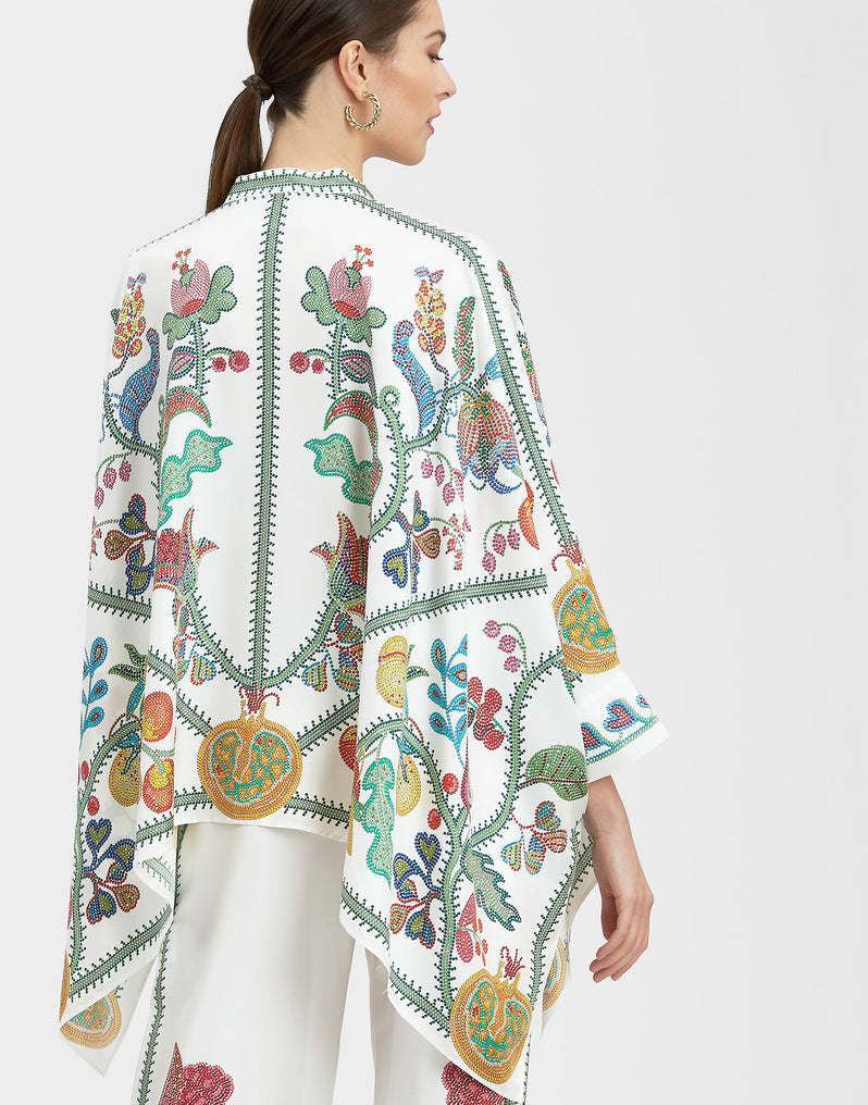 Valenzora | Stand-up collar top and trouser set