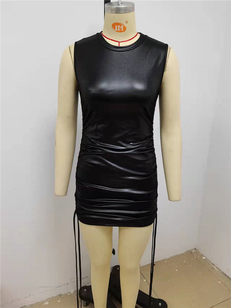 Valenzora | Bodycon Round Neck Sleeveless Mini Dress