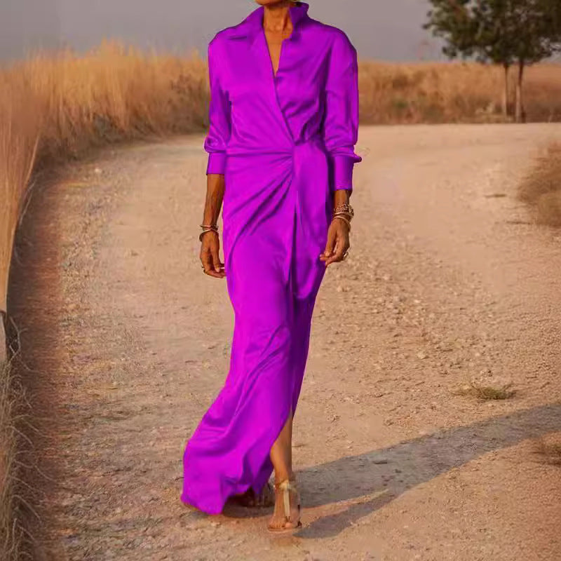 Valenzora | Lace-up High Waist Split Floor Length Dress