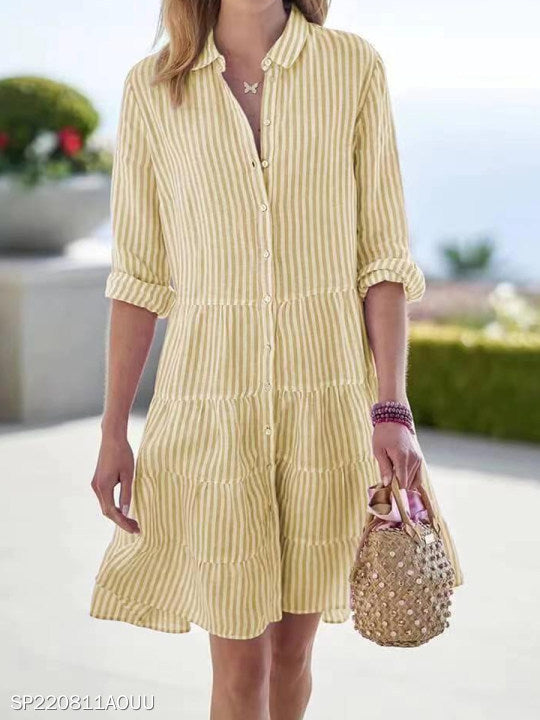 Women's airy shirt dress with animal silhouette and buttoned neckline, size S