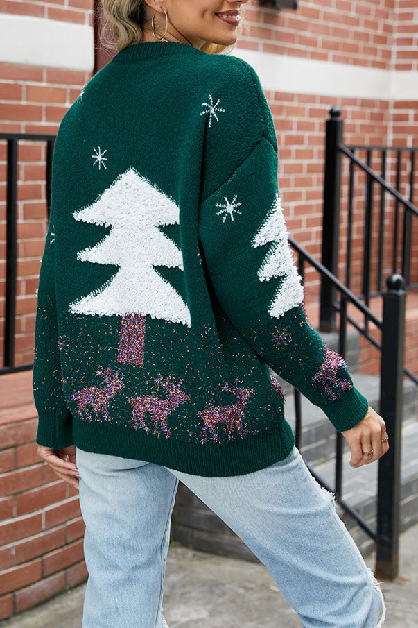 Size Plush Christmas Tree Sweater Knit Sweater
