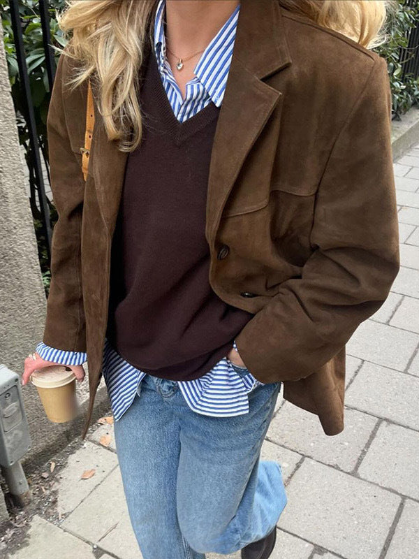 Women's suede blazer jacket SIZE