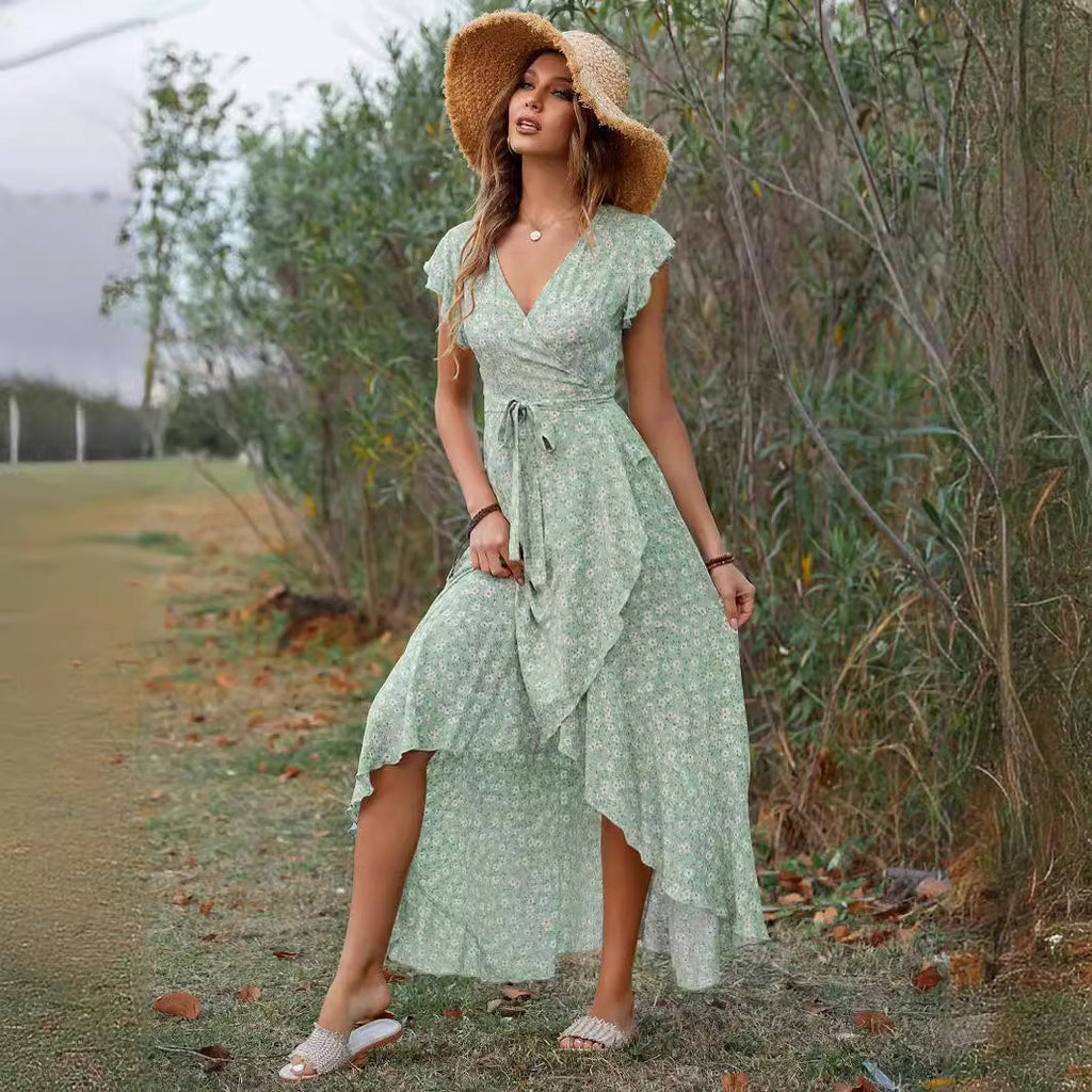 Valenzora | Slim Fit Irregular Hem Maxi Dress