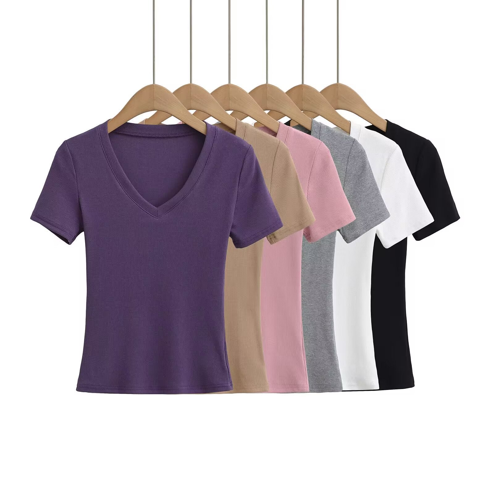 Women's V-neck T-shirt made of high-quality cotton with a comfortable fit, size [size missing]
