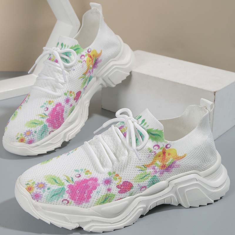 Valenzora | Casual sneakers with floral print