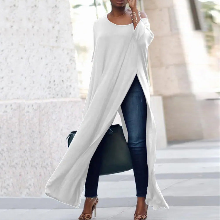 Valenzora | Solid color irregular sleeve dress