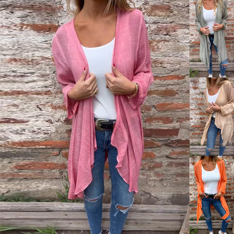 Women's airy open-front kimono size