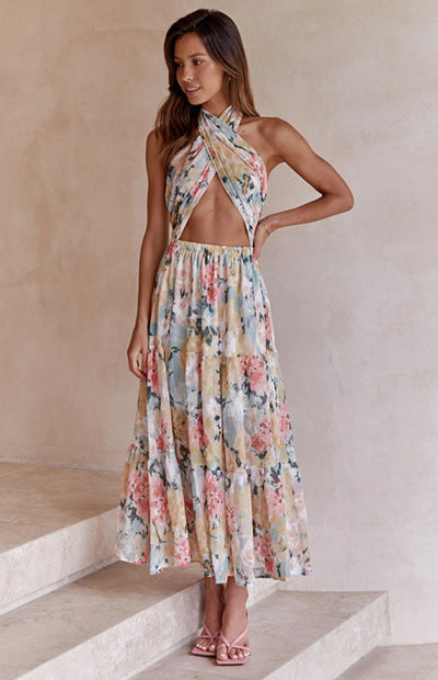 Valenzora | Halter Printed Sleeveless Halter Dress