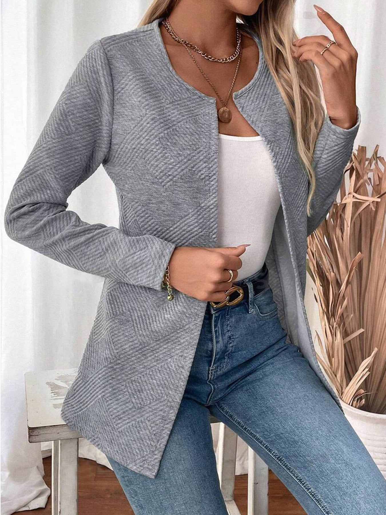 Valenzora | Schlichtes Temperament Pendler Schmale Passform Strickjacke Jacke Oberbekleidung