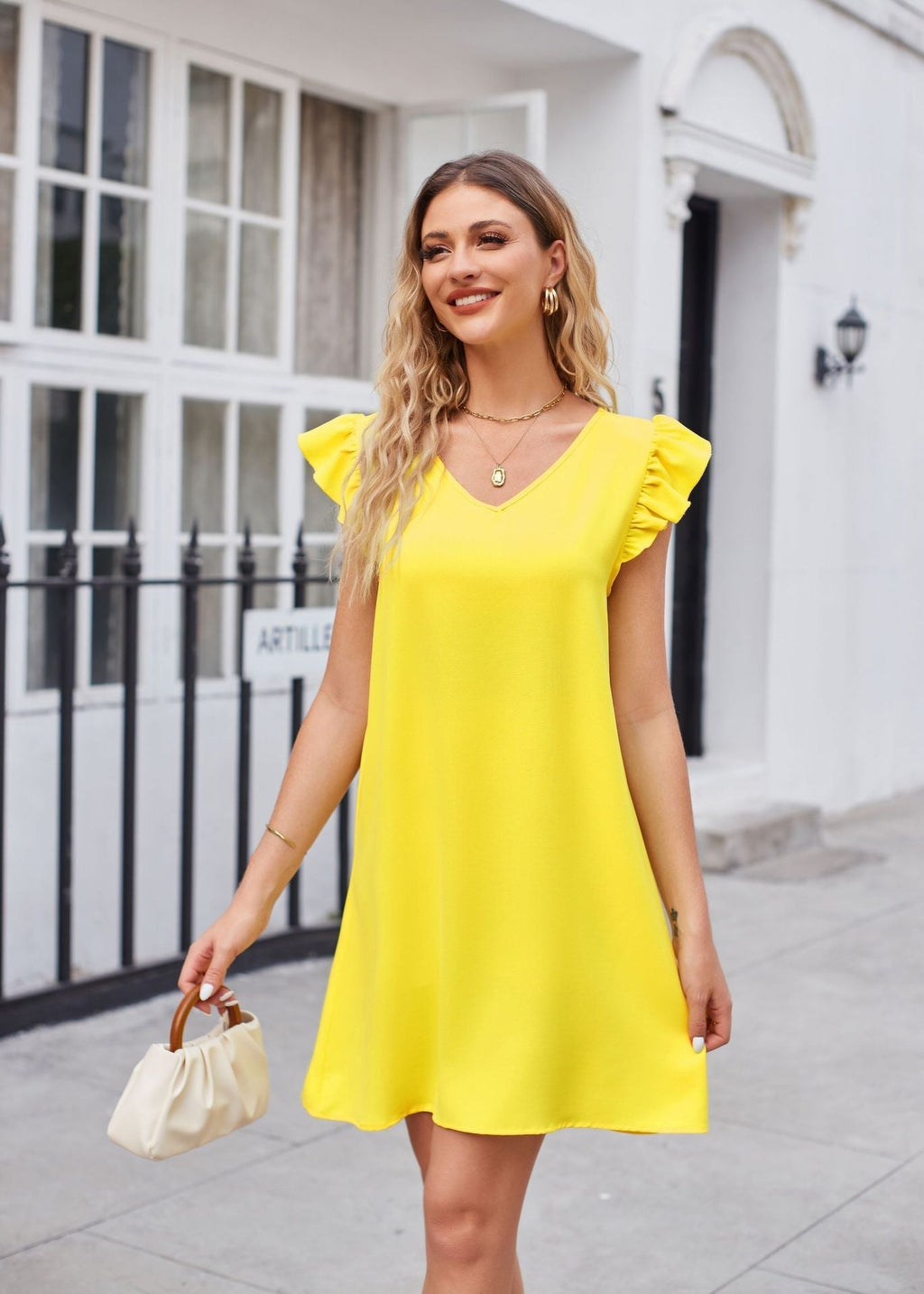 Valenzora | Puffärmel lockeres, bequemes, modisches Kleid