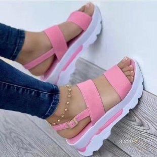 Women's platform sandals with elastic strap and non-slip sole, size Valenzora