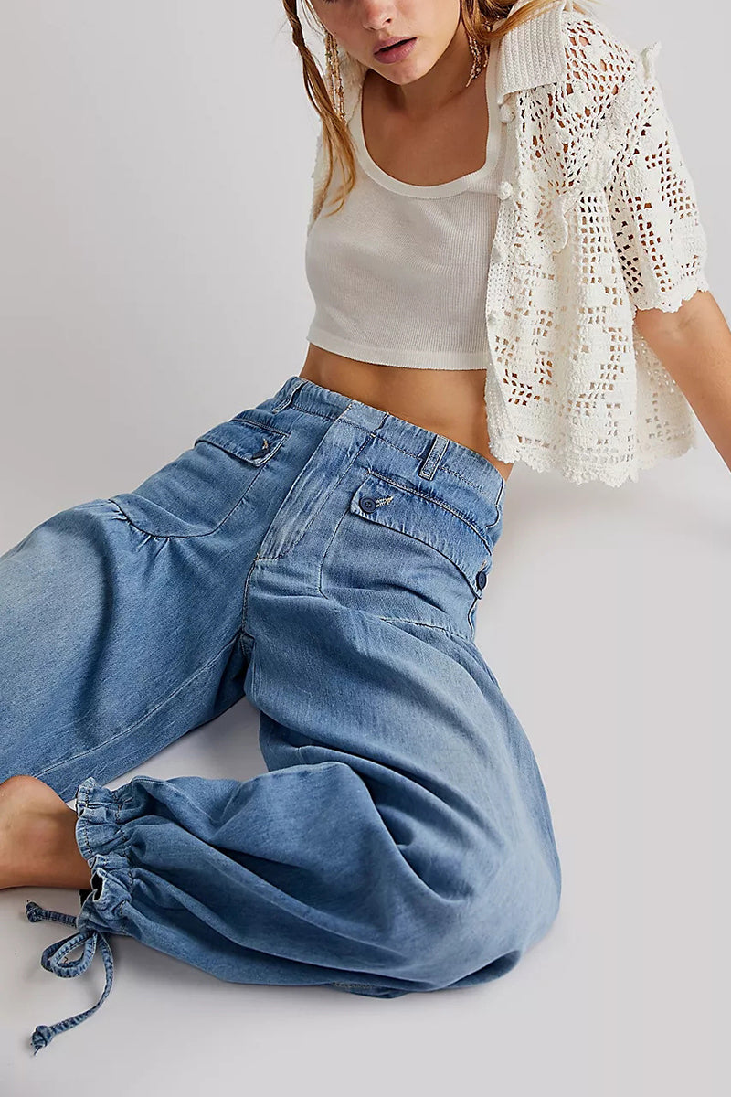 Valenzora | Pockets, lacing, balloon jeans