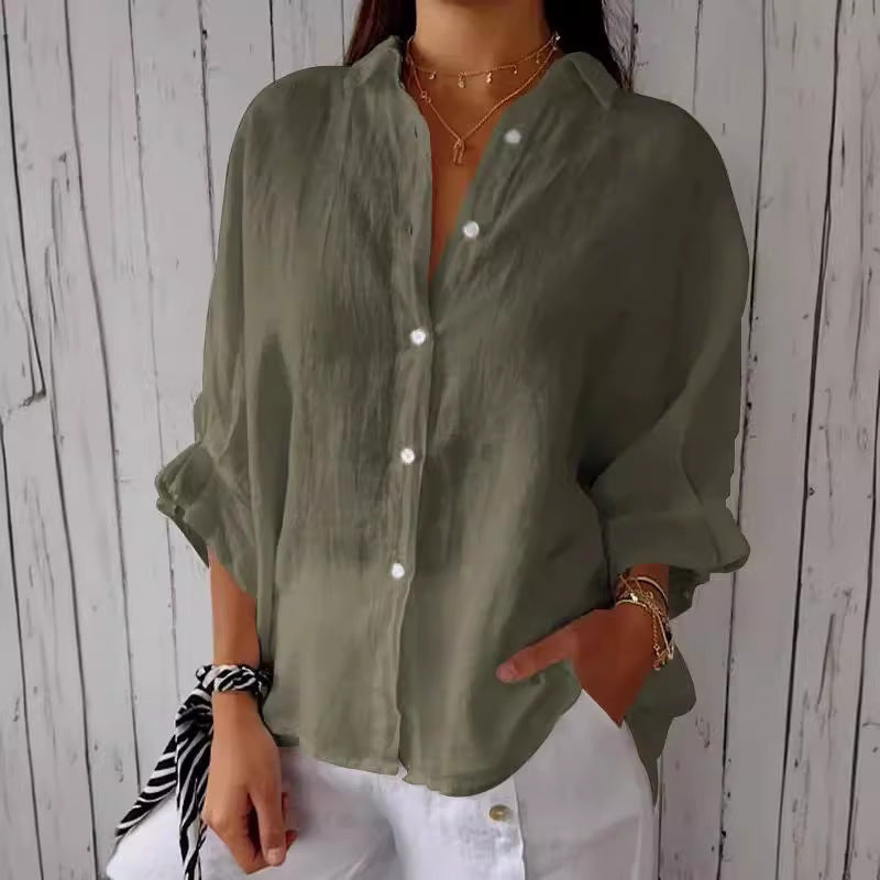 Women's Lightweight Linen Blouse, Size