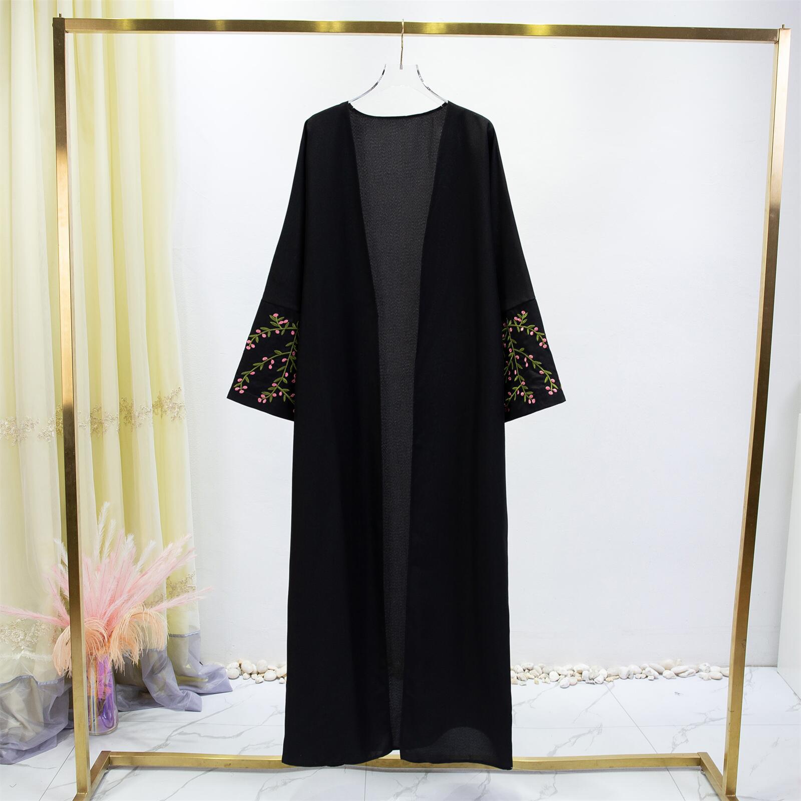 Women's luxury kimono coat with fine embroidered details, size