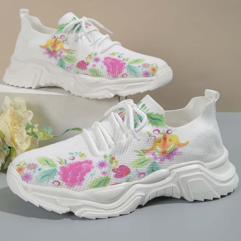 Valenzora | Casual sneakers with floral print