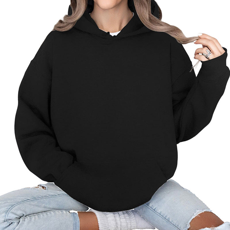 Women's casual hoodie with kangaroo pocket and comfortable fit, size S