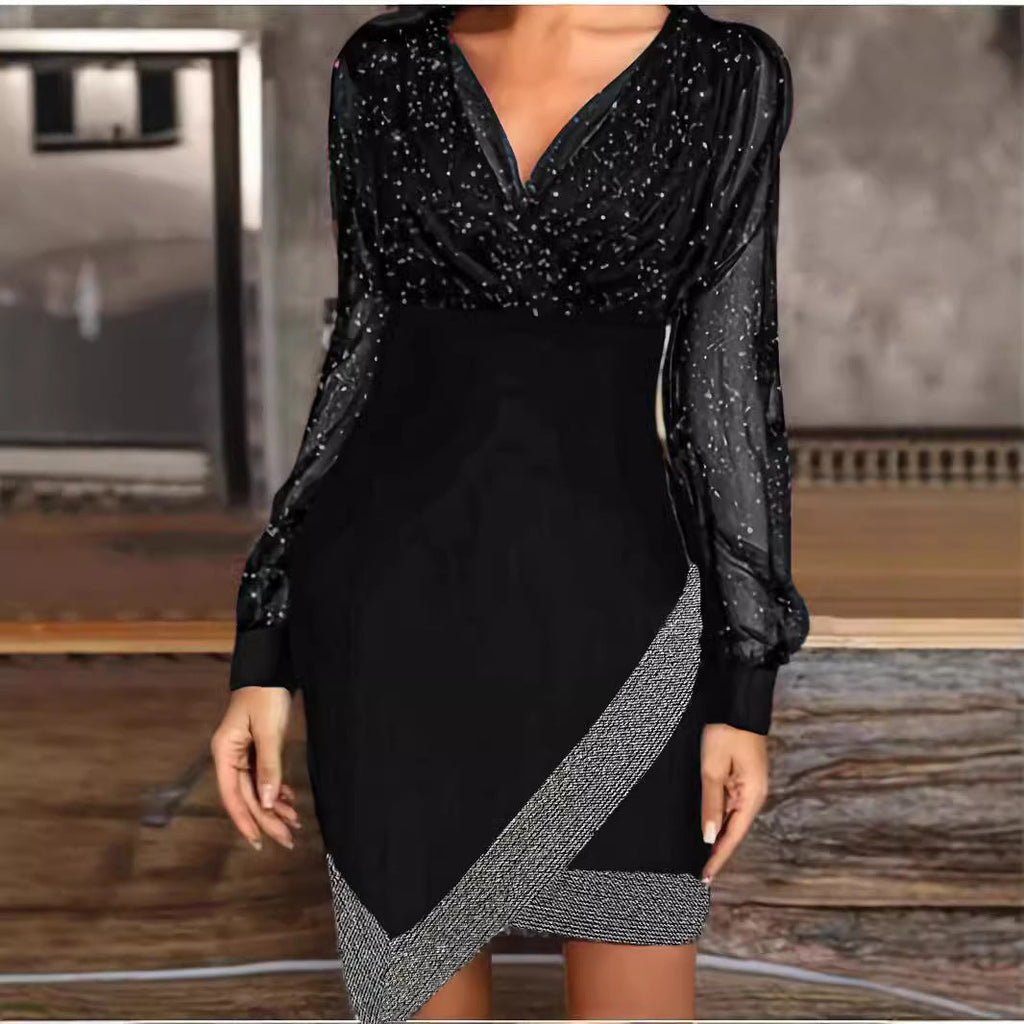 Damenabendkleid mit Glitzerdetails und elegantem Schnitt, Größe