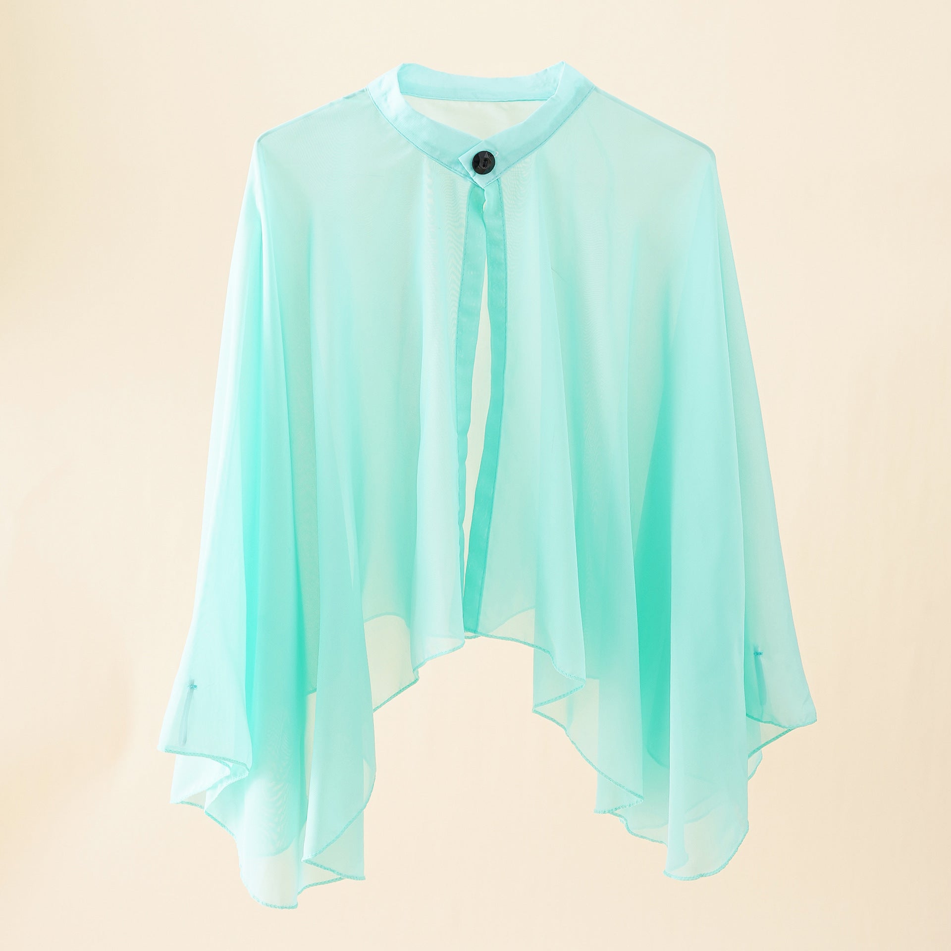 Women's airy chiffon kimono with wide flared sleeves, size S