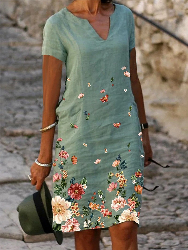 Valenzora | Chic country style mini dress with flowers
