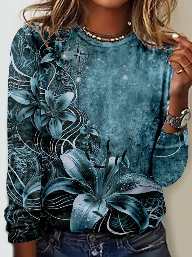 Valenzora | Printed crew neck T-shirt