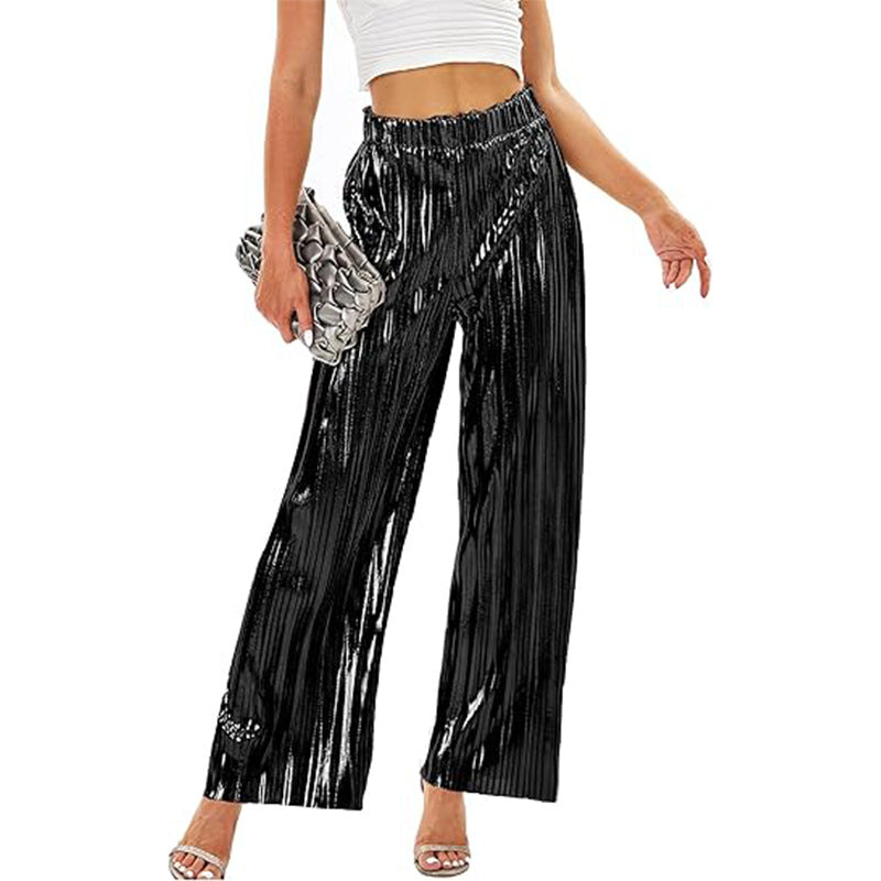 Elegante Damen Plisseehose mit elastischem Bund, Größe