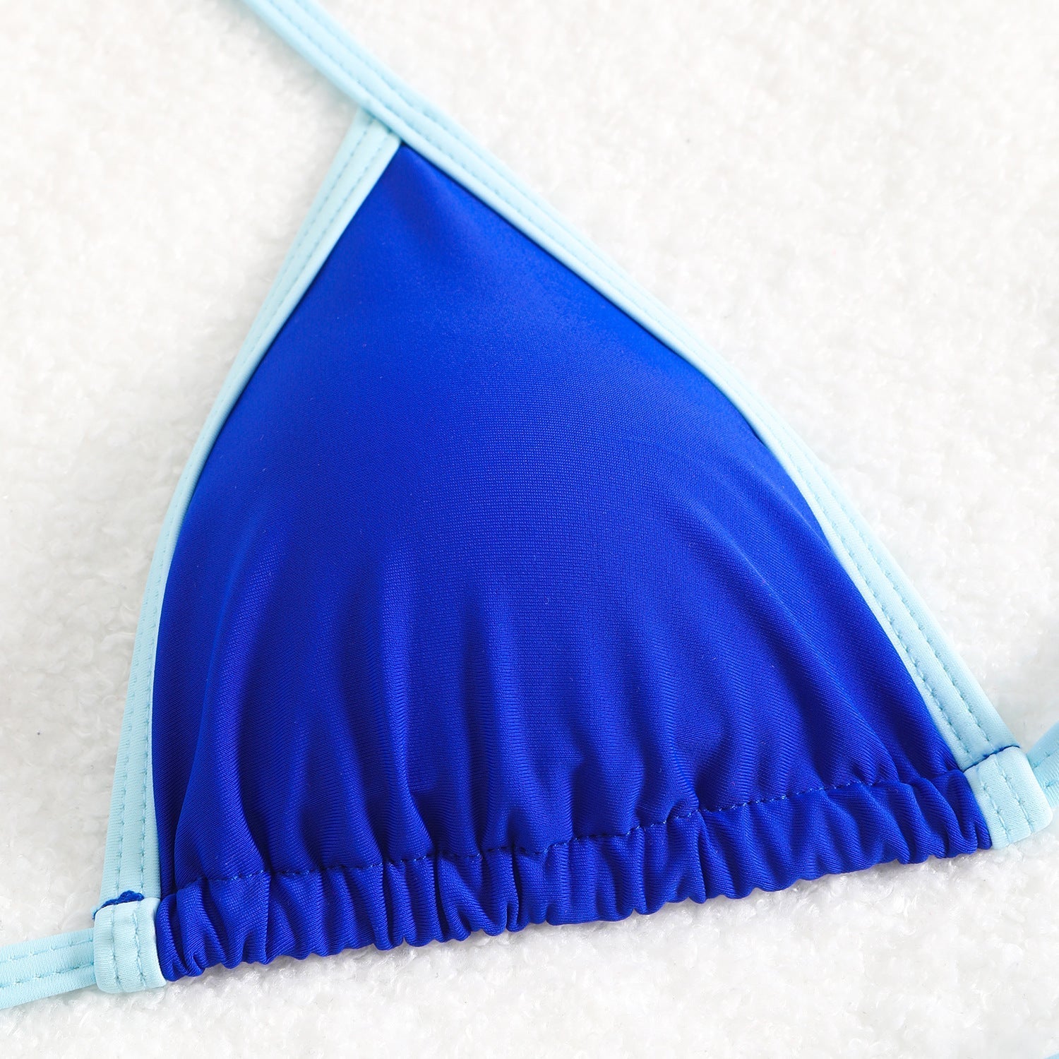 Women's triangle bikini set with adjustable bows and contrasting accents, size Valenzora
