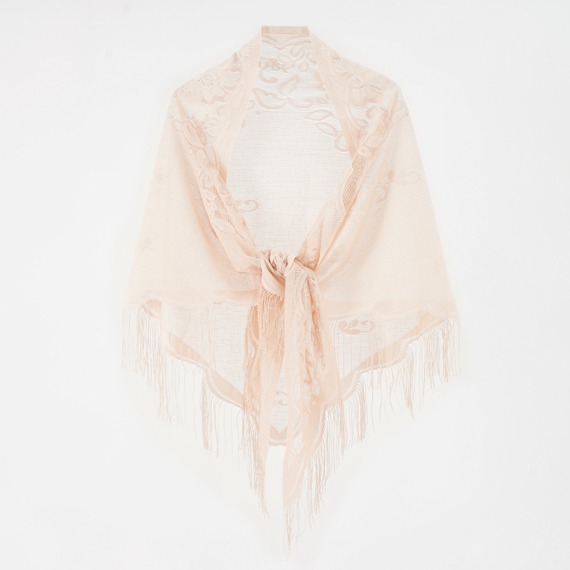 Women's Elegant Chiffon Scarf with Artful Fringes, Size