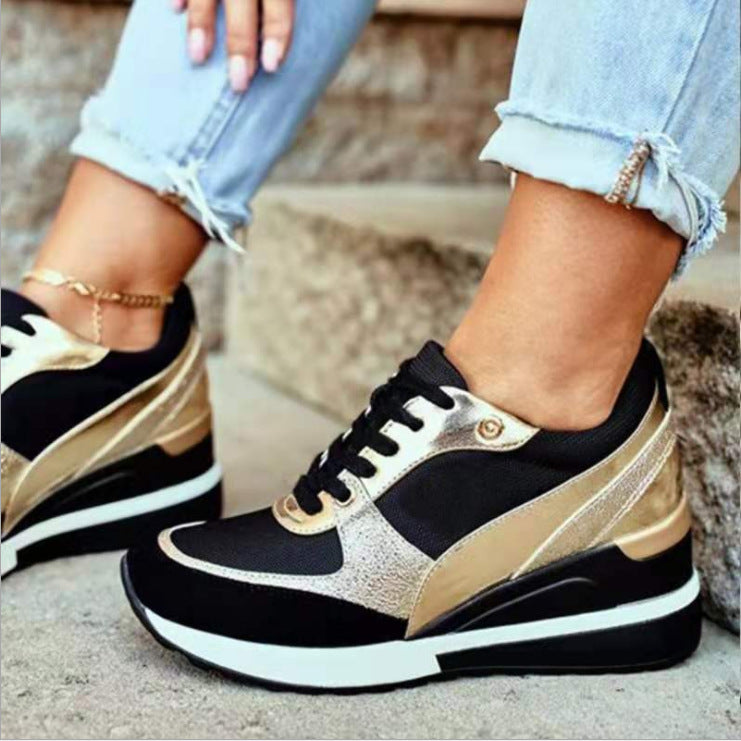 Modische Damen-Sneaker mit elegantem Metallic-Detail und sportlicher Sohle, Größe Valenzora