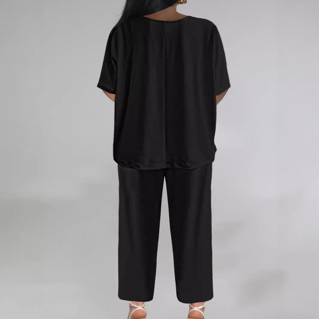 Eleganter Damen-Jumpsuit mit V-Ausschnitt und weitem Bein, Größe