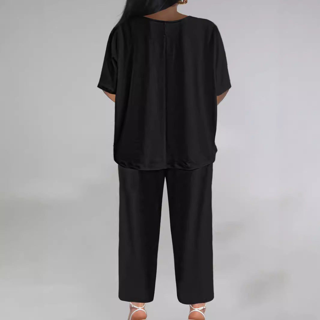 Eleganter Damen-Jumpsuit mit V-Ausschnitt und weitem Bein, Größe