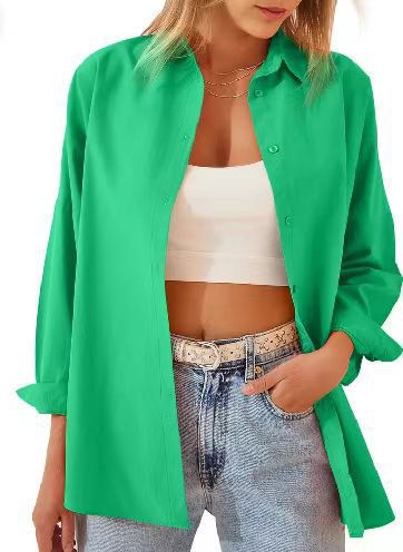 Damen Hemdbluse mit lockerem Schnitt, langen Ärmeln und modernen Details, Größe S
