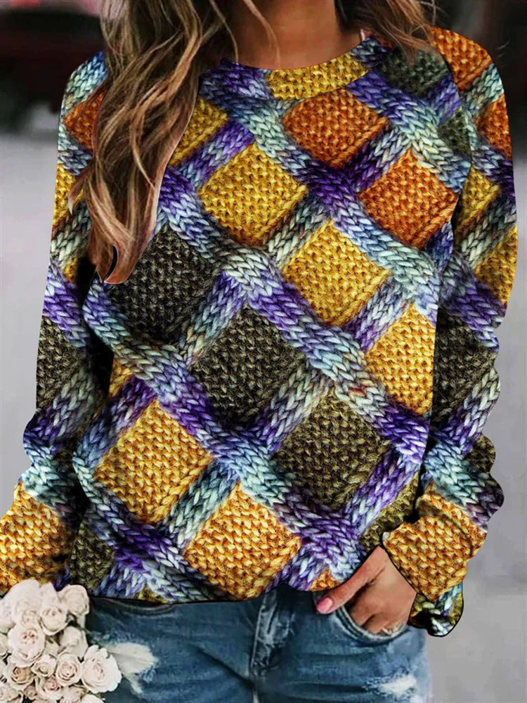 Bedruckter Wollpullover