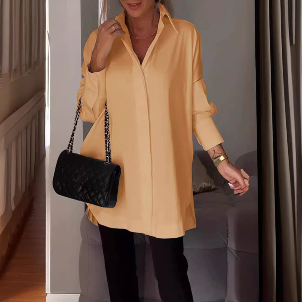 Valenzora | Einfaches Langarm-Pullover-Shirt