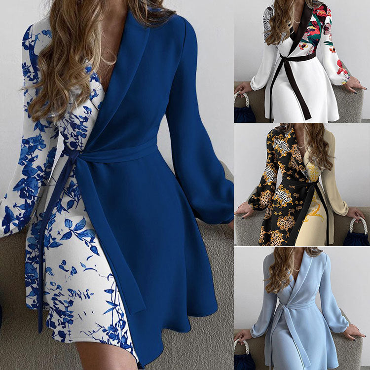 Women's wrap dress with a striking pattern and elegant waistline, size S