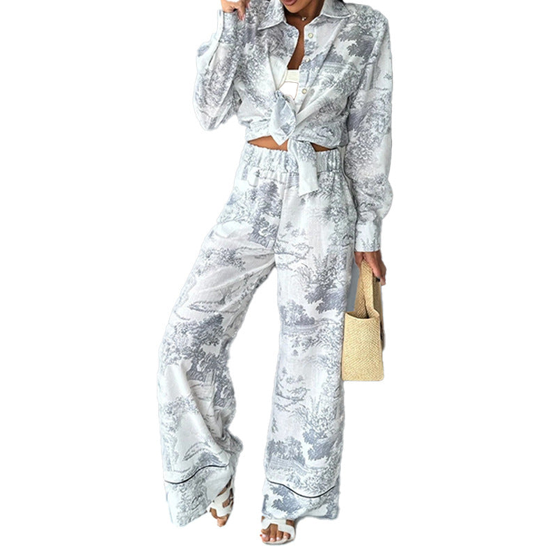 Elegantes und bequemes Schlafanzug-Set für Damen mit einzigartigem Blumendesign, Größe S
