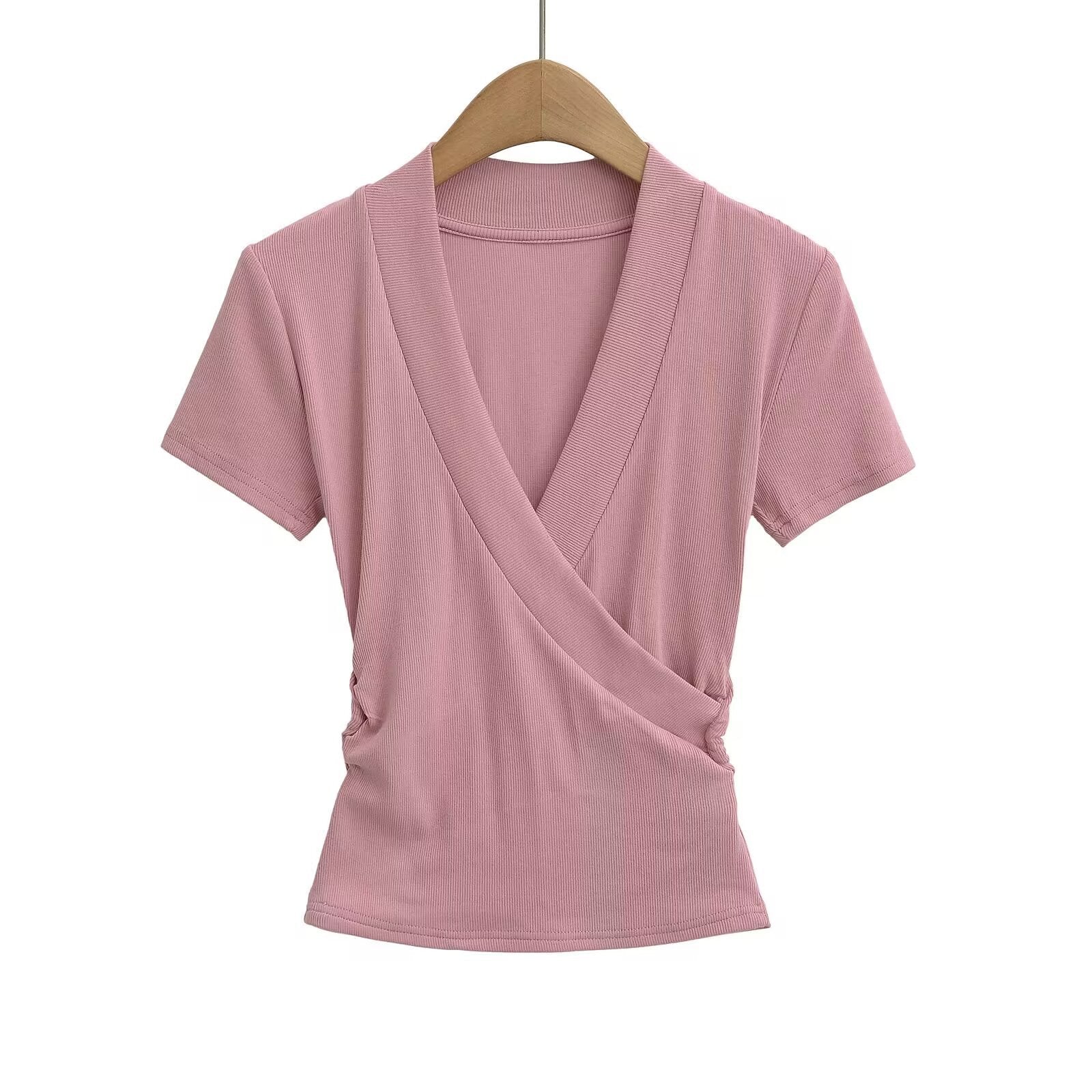 Damen-Wickeloberteil mit elegantem V-Ausschnitt und figurfreundlichem Schnitt, Größe