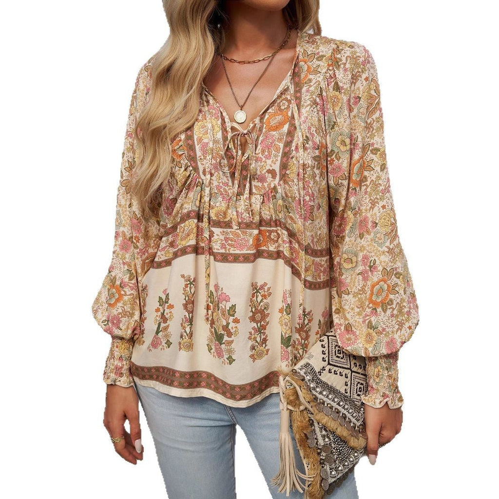 Damen Blusenshirt mit Blumenmuster und legerem Schnitt, Größe S