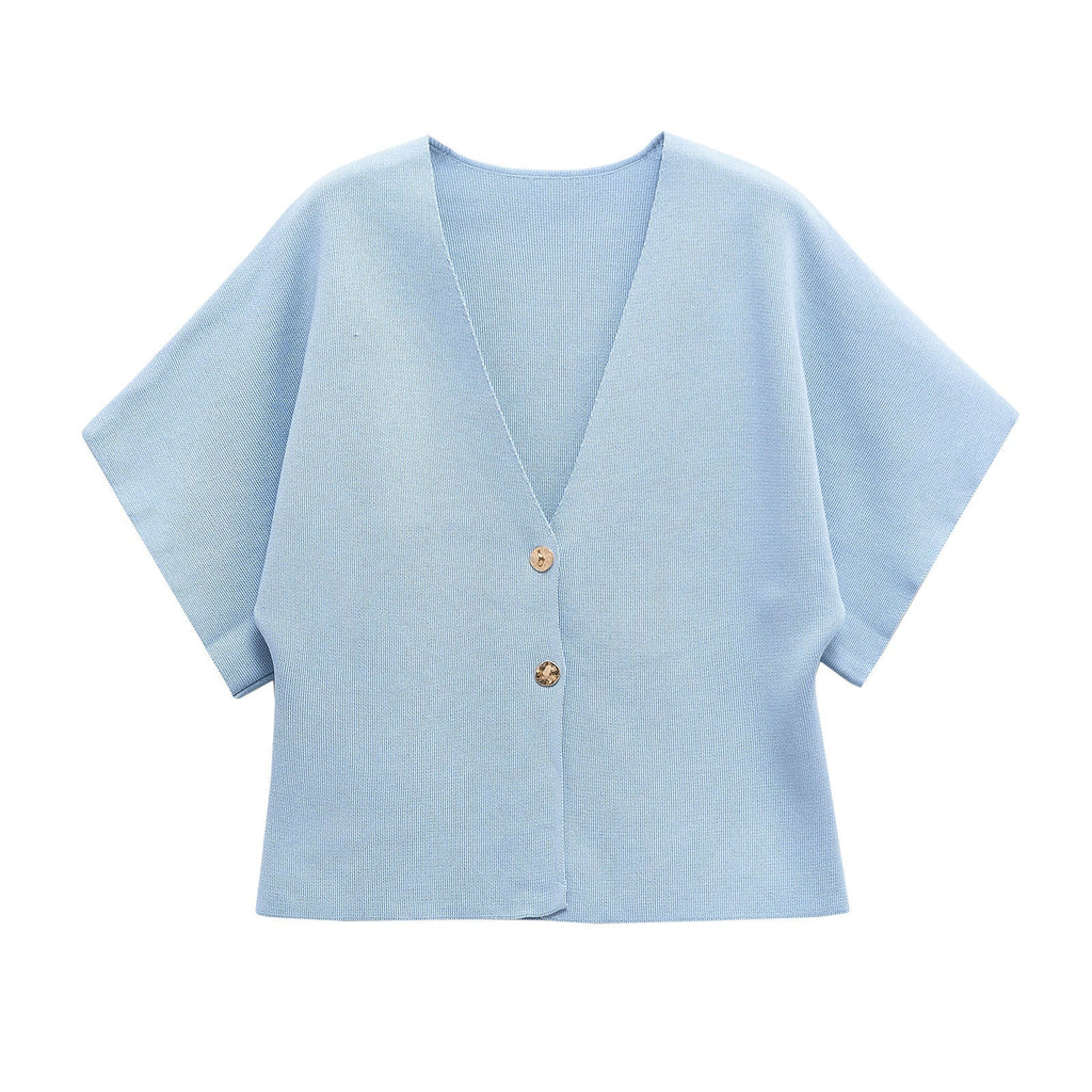 Damen-Leichtstrickjacke mit elegantem V-Ausschnitt und luxuriösen Knopfdetails, Größe S