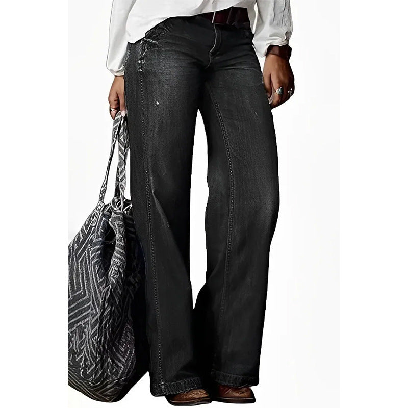 Valenzora | Retro Casual Straight Wide Leg Jeans