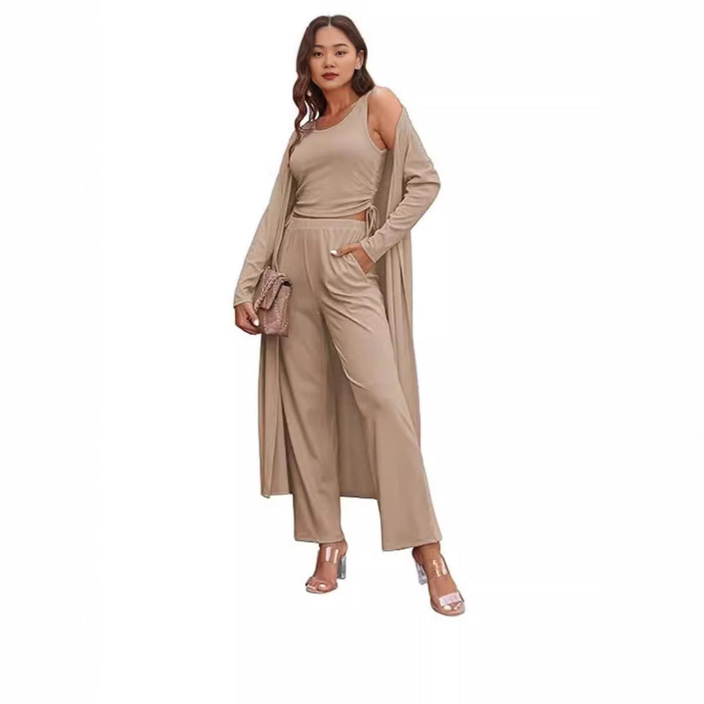 Valenzora | Knitted vest with pockets, three-piece set