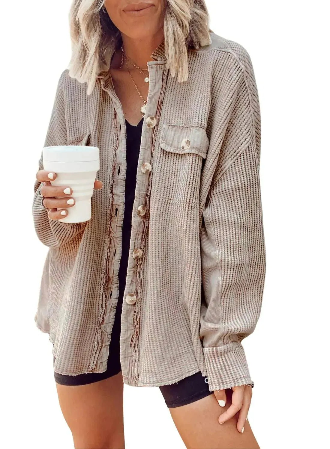 Valenzora | Women's irregular shirt jacket