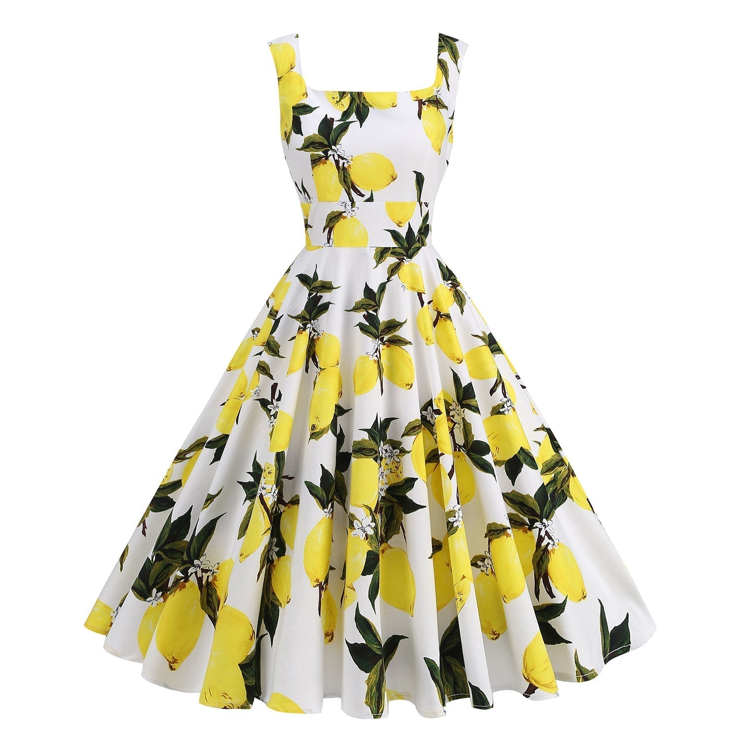 Valenzora | Bedrucktes Baumwoll-Neckholder-Kleid mit Herzausschnitt