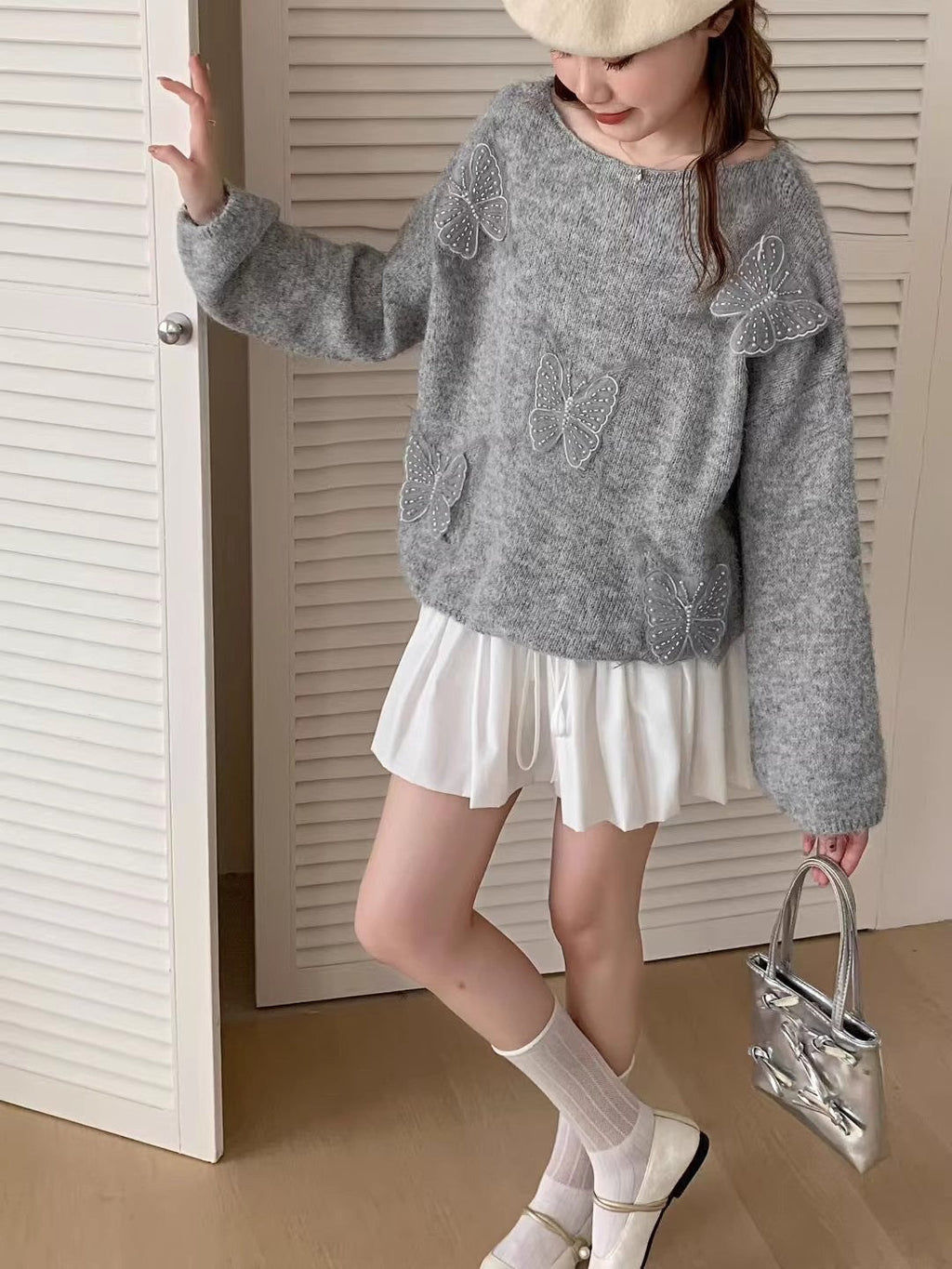 Valenzora | Eleganter, bestickter floraler Strickpullover für Damen