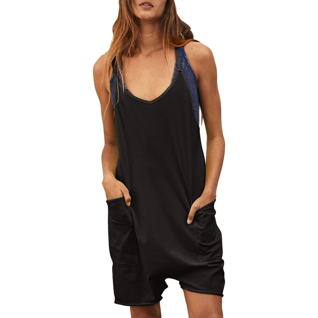 Women's comfortable jumpsuit with a deep neckline and practical pockets, size [size missing]