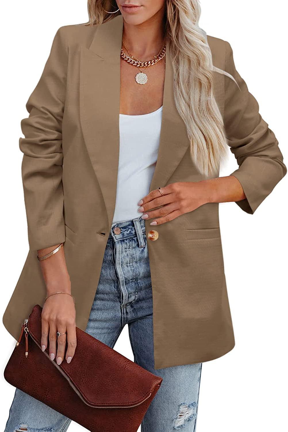 Eleganter Damen-Blazer in lässigem Schnitt mit zwei Taschen, Größe S