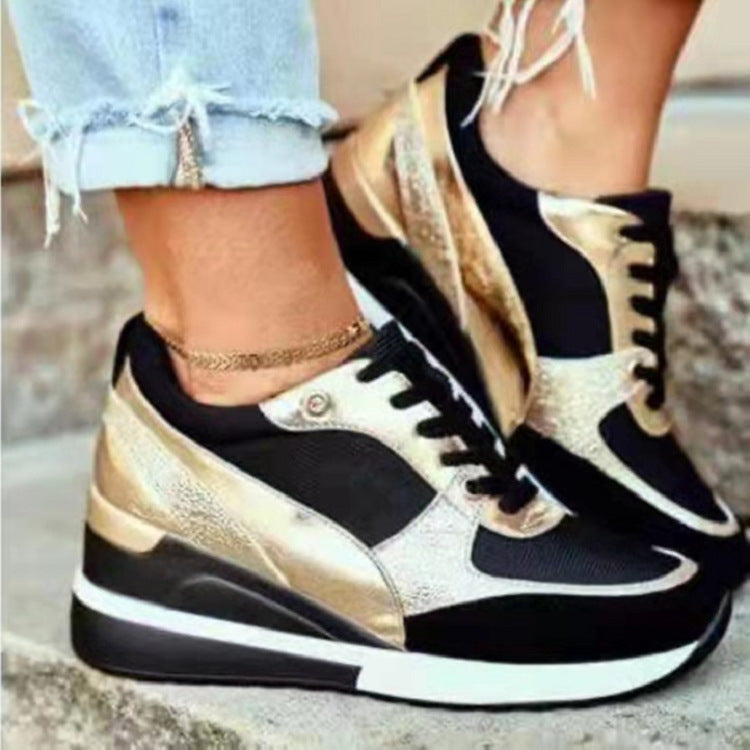 Modische Damen-Sneaker mit elegantem Metallic-Detail und sportlicher Sohle, Größe Valenzora