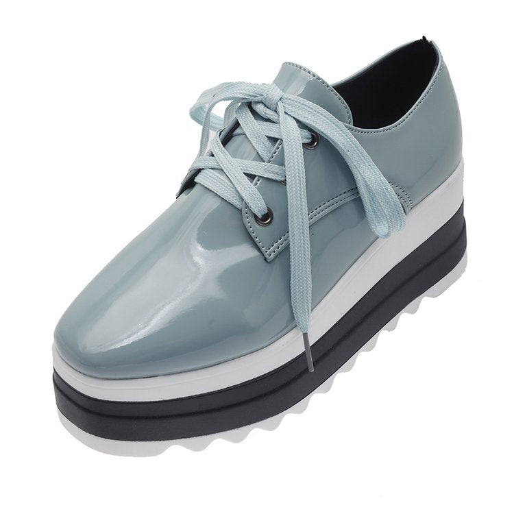 Women's fashionable platform sneakers with a chic shine and comfortable sole construction, size Valenzora
