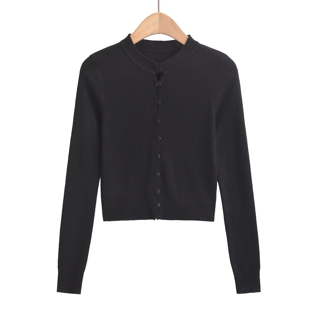 Damen-Cardigan mit modischem Rundhalsausschnitt und eleganter Knopfleiste, Größe S