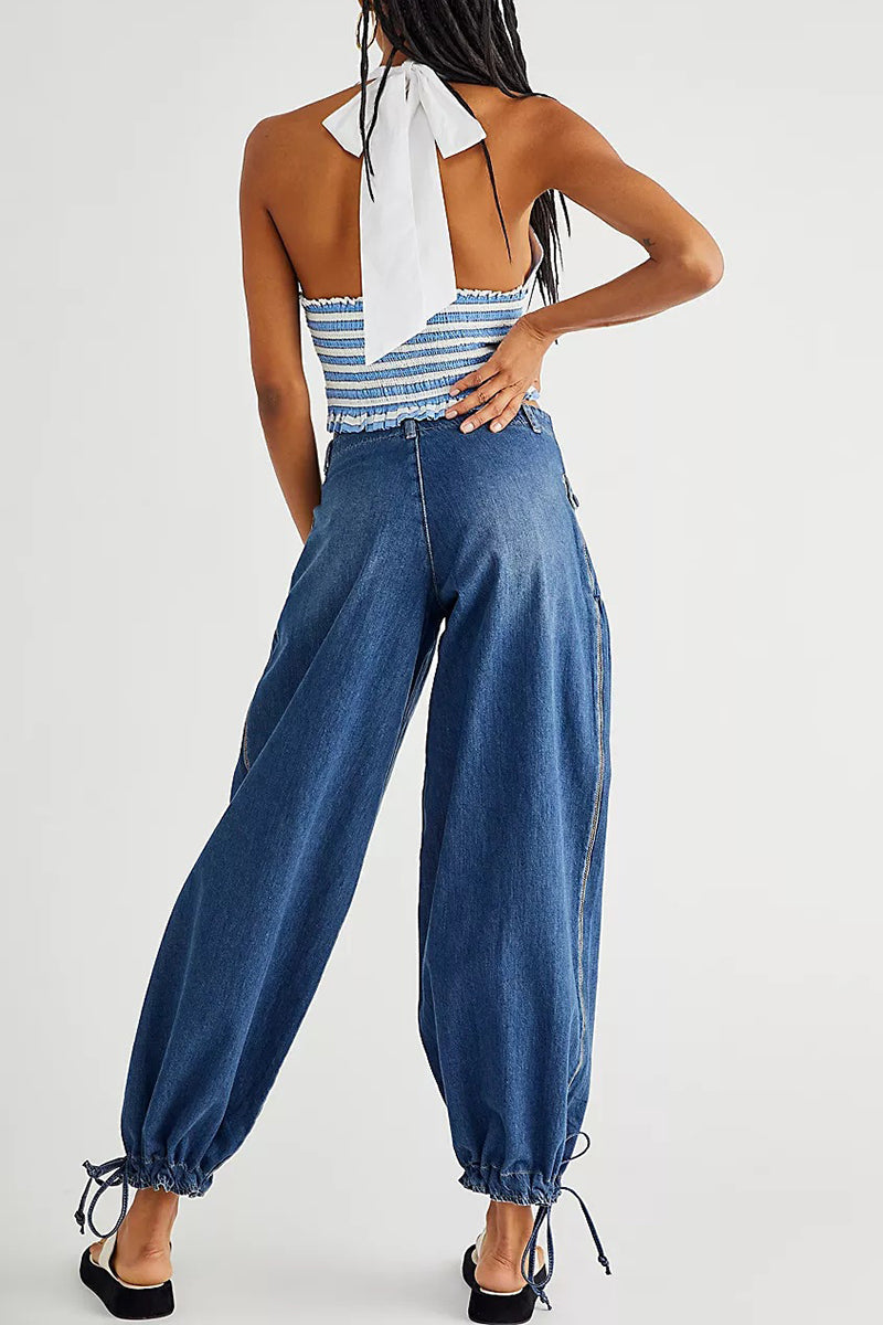 Valenzora | Pockets, lacing, balloon jeans